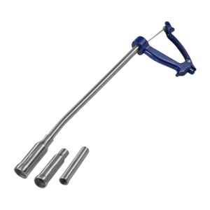 Bolus Applicator Ss With Metal  Handle 50 Cm Three Heads Set   18mm 21mm  26 Mm
