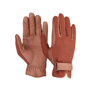 Ladies Gloves Goat Skin / Cotton Crochet Velcro Wrist