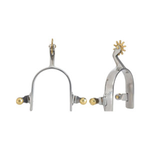 West Style Stainless Steel Spurs - Brass Swing Button Practical Unisex