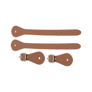 2 Pcs Leather Spur Straps Western Men Adjustable Brown