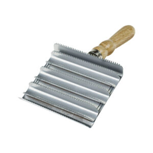 Metal Curry Comb With Wooden Handle