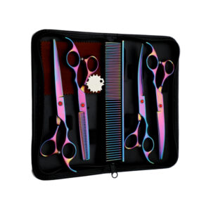 Exclusive Rainbow Pet Grooming Scissors Kit Set Of