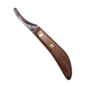 Classic Hoof Knife Left Drop Blade Long Wooden Handle