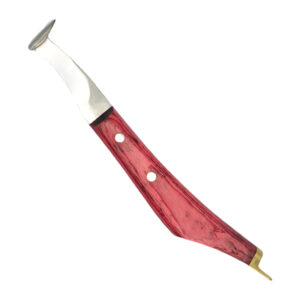 Hoof Knife Left W/Hoe Blade With Brass Topper