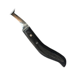 Hoof Knife Left W/Hole Blade With Brass Topper