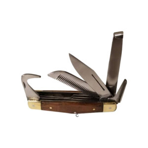 Folding Hoof Knife 5-Blade Wooden Handle