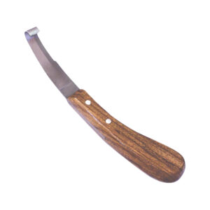 Hoof Knife Double Right Wide Blade Wooden Handle S/Steel