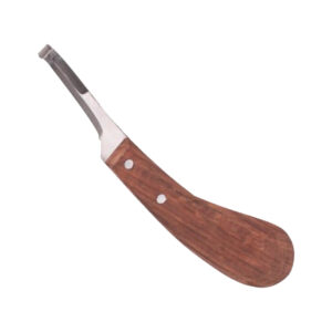 Hoof Knife Double Right Blade Wooden Handle S/Steel