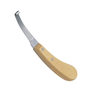 Hoof Knife Narrow Right Wooden Handle