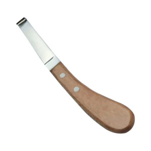 Hoof Knife Left Razor Edge Wooden Handle