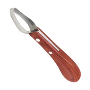 Loop Knife 50mm Tear Drop Wide Wooden Color Handle