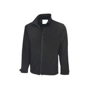 Premium Grade Men Softshell Jacket Black Full Zip, Adjustable Cuff, Side Pockets
